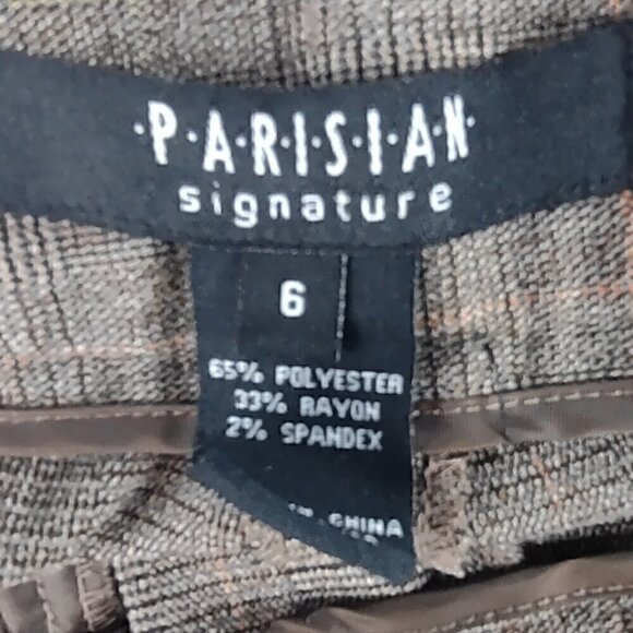Parisian Signature Women's 2 Pc Brown Pantsuit. Jacket Size 6P. Pants Size 6 - Picture 15 of 16